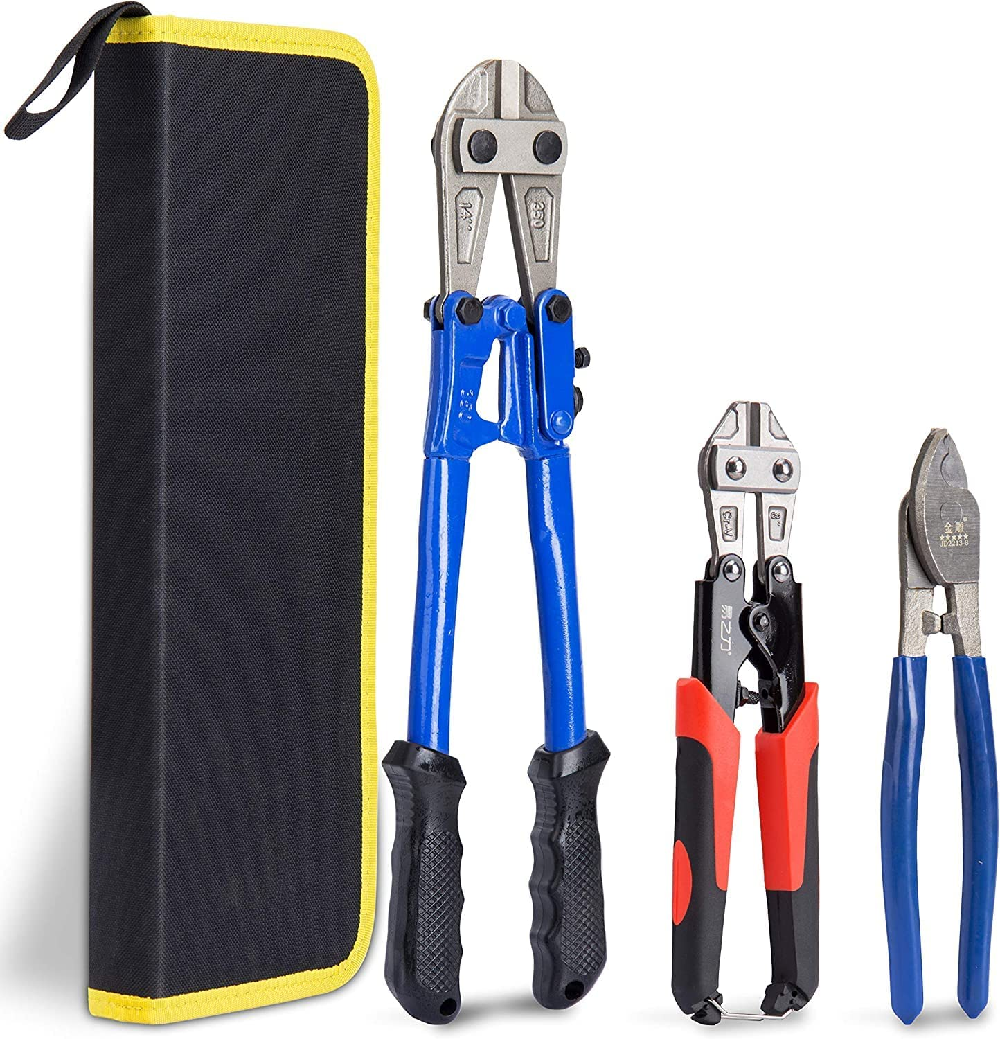 Primary image for Bolt Cutter Pliers Set Industrial Heavy Duty Soft Rubber 14" and Mini 8" Bolt Cu