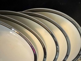 Mikasa Solitude A5-166 Dinner Plates (6) Platinum Trim Bone China 10-1/2" - $44.00