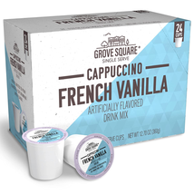 Grove Square Cappuccino Pods, French Vanilla, Single Serve , 24 Count (Pack of 1 - £18.81 GBP