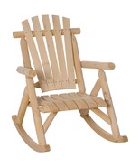 Outsunny Natural Wooden Adirondack Rocking Chair Outdoor Patio - $235.52 CAD