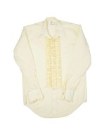 Vintage After Six Ruffle Tuxedo Dress Shirt Mens M4 Yellow Long Sleeve - £41.69 GBP