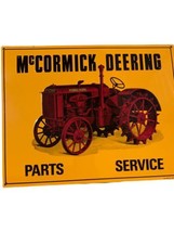 McCormick Deering PARTS SERVICE old tin sign with TRACTOR - 10 3/4&quot; x 13... - £20.33 GBP