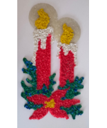 Vintage Melted Plastic Popcorn Christmas Double Candles Decoration - $34.70 CAD