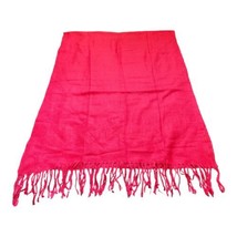 Pashmina Large Solid Hot Pink Ladies Scarf Wrap Shawl With Fringe 23x63 - £18.67 GBP