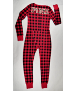 Pink by Victoria&#39;s Secret 1 Piece Thermal Red Buffalo Plaid Unionsuit Wm... - £43.24 GBP