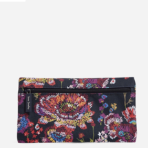 Vera Bradley Lighten Up Double Zipper Pencil Pouch Case Midnight Wildflowers Nwt - £12.65 GBP