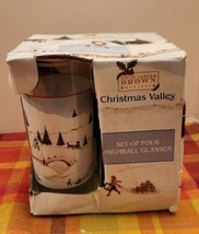 David Carter Brown Christmas Valley Highball Glasses Set of 4, NIB - £17.24 GBP