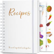 JUBTIC Recipe Book to Write in Your Own Recipes,Sprial Hardcover Personal Blank  - £16.50 GBP