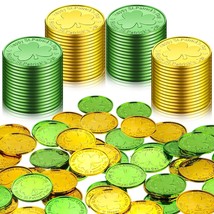 50 Pieces St. Patrick&#39;S Day Shamrock Coins Decorative Plastic Coin Green... - £14.83 GBP