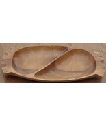 Vintage Genuine Monkeypod Wood Relish Serving Bowl - Two Compartment VGCOND - $40.73 CAD