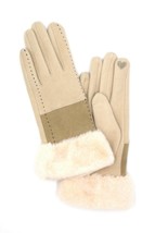  Two Tone And Stitch Lines Fauxfur Smarttouchgloves - $24.75