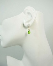 1.50Ct Pear Simulated Emerald Drop/Dangle Earrings 14K Yellow Gold Plated Silver - £79.38 GBP
