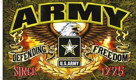 Us Army Defending Freedom 3 X 5 Military Flag Banner #590 Biker United States - $12.34