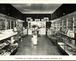 Interior Clark&#39;s Model Drug Store Monroe Wisconsin WI UNP DB Postcard D3 - $18.76
