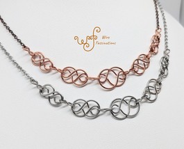 Handmade copper or stainless steel necklace: Celtic Chained Links - $28.00