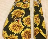 Vintage Looney Tunes Men’s Neck Tie Black with Yellow Flowers Taz 1992  - $8.90