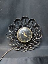 Mid Century Modern General Electric Wall Clock GE Gold Black Tested Work... - $29.99