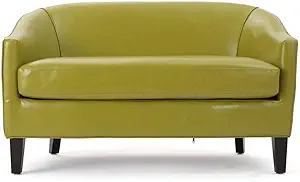 Modern Petite Loveseat (Fabric Or Leather) (Green Leather) - $687.99