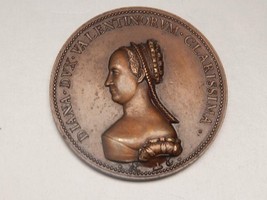 1881 Bronze Medal Diane Potiers French Duchess Of Valentine Goddess Hunting Love - £515.48 GBP