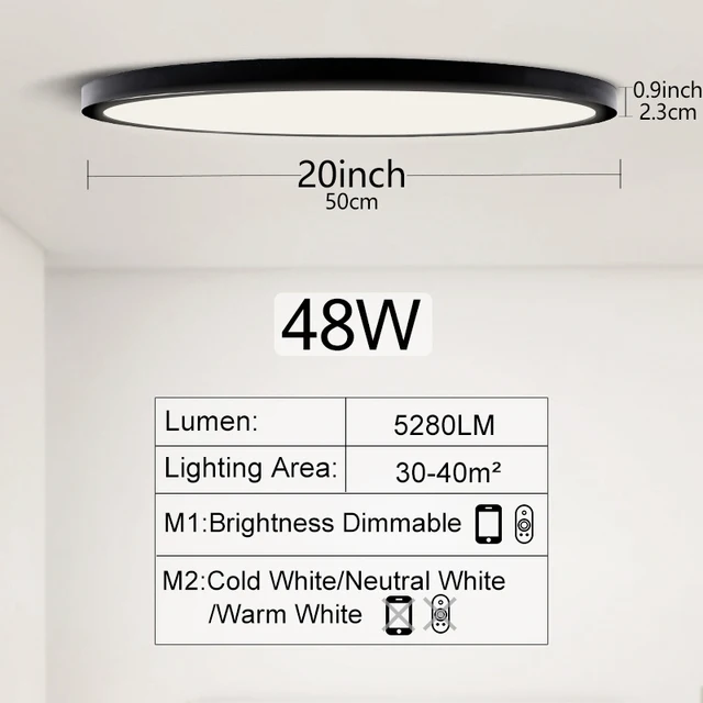  LED Ceiling Light Dimmable Ultra Thin Ceiling Lamp 220V 110V Panel Light for Li - £139.99 GBP