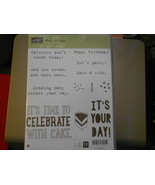 Stampin Up Wooden Stamp Set (new) PARTY WITH CAKE (12 stamps) - $28.17