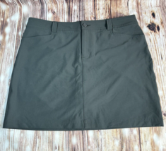 Eddie Bauer ADVENTURER Skort Women Size 12 Grey Short Mini Skirt Pockets 35x16.5 - £22.77 GBP