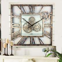 AMERICA LINE WALL CLOCK SQUARE 24 INCH WHITE FARMHOUSE - £125.53 GBP+