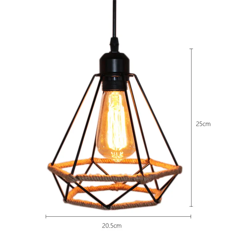 Loft  Hemp Rope Pendant Lights Fixture  Vintage Industrial  Cafe Bar Kitchen roo - £165.31 GBP