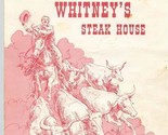 Whitney&#39;s Steak House Menu South Ridge St Breckenridge Colorado  - £29.51 GBP