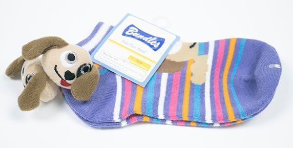 BUNDLES STRIPED POM POM PUPPY DOG SOCKS NWT GIRLS CHILD KIDS SHOE SIZE 1... - $3.95