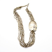 Unique Vintage Silver Chain Necklace, Chunky Multi Strand with Offset Ha... - £52.31 GBP
