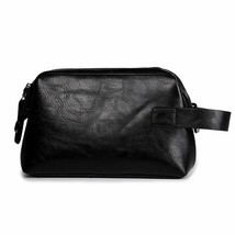 Clutch Wallet Bag Unisex Solid Black Phone Card Holder Money Handbag Purse Case - £33.14 GBP