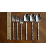 Lot of 6 Hampton Silversmiths Cathay Mirror Bamboo Dinner Salad Fork Tab... - $371.88 MXN