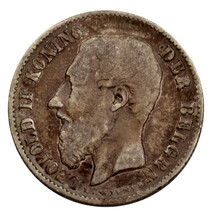 1898 Belgium 50 Centimes Very Fine Condition KM #26 - $44.06