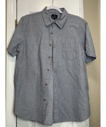 The Original Ben Sherman Mens Button Up Grey White Short Sleeve Size L - $13.98