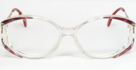 Vintage Owp 2201 436 Clear Red Lilac Gold Unique Eyeglasses Glasses 52-14-126mm - £58.04 GBP
