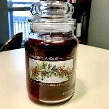 Yankee Candle Cranberry &amp; Pinecone 22 oz. Large Jar 110-150 Burn Time New Unused - £22.41 GBP