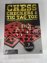 Cardinal Chess &amp; Checkers &amp; Tic Tac Toe One Size 14” x 14” Board Game. - €7,09 EUR
