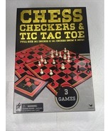 Cardinal Chess &amp; Checkers &amp; Tic Tac Toe One Size 14” x 14” Board Game. - €7,06 EUR