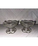 Vintage Anchor Hocking Scalloped Edge Clear Glass Candle Holders - $9.50