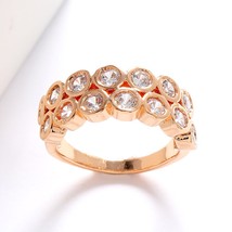 LUALA High Quality Cubic Zirconia Wedding Ring for Women 585 Rose Gold Colour Fa - £6.77 GBP