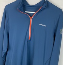 Patagonia Base Layer Long Sleeve Blue 1/4 Zip Pullover Spandex Blend Mens Large - £23.63 GBP