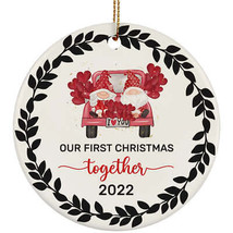 Our First Christmas Together Gnomes Ornament Tree Decoration Wreath 2022 Gift - £11.62 GBP