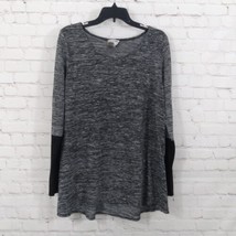MSSP Sweater Womens Large Gray Long Sleeve Scopp Neck Pullover Knit Tuni... - $19.95