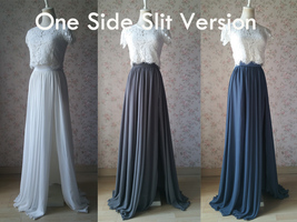 GRAY Wedding Skirt and Top Set Plus Size Two Piece Bridesmaid Skirt and Top image 9