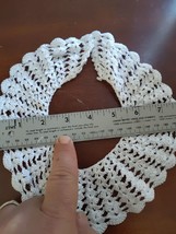 Lot of 3 Crochet Knit Collar Accessory White One Button Hand Made (p1) - $12.60