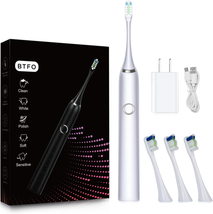 Electric Toothbrush with 5 Modes, 2Pcs Replacement Brush Heads USB Recha... - $17.99