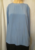 Maggie Sweet  Womens Blouse Shirt Top Denim stitch blue  Pull Over Sz M - £11.74 GBP