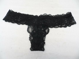 Adore Me Women&#39;s Risque Lace Thong Panty 07183 Black Size Large - $87.35 MXN