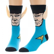 Star Trek Classic TV Mr. Spock Blue Crew Socks With Ears LICENSED NEW UN... - £9.99 GBP